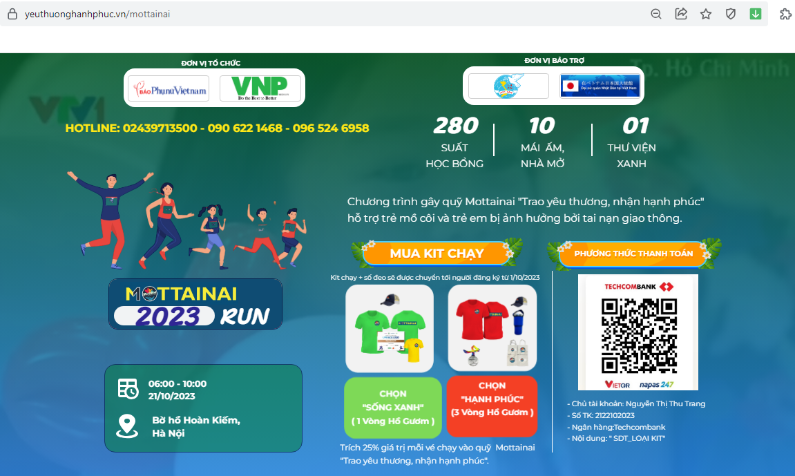 Đăng ký Mottainai Run 2023, vừa chạy vừa tận hưởng thu Hà Nội 